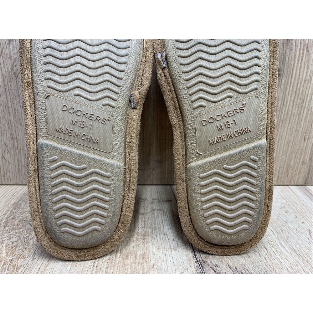 Dockers Kids Brown Split Toe Slippers Plaid Insoles Brown Kids Size 13 M - Picture 15 of 16